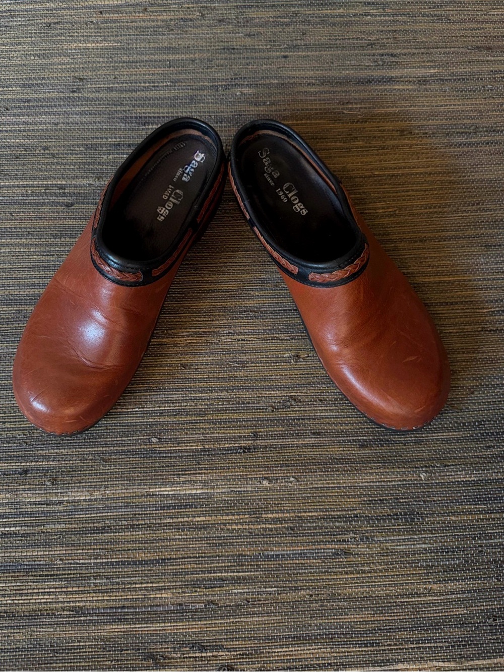 VTG Saga  Brown Leather Slip On Swedish  Mules/Clogs US 9 / EU 40 - Picture 9 of 10